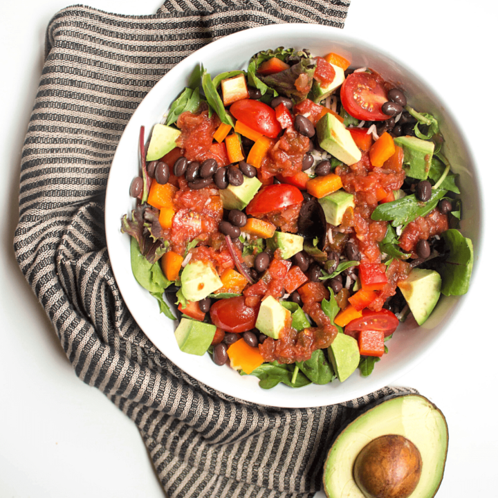 Mexican Brown Rice Salad Bowl - Easy Vegan Lunch Recipe