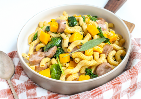 Chicken Sausage Pasta with Sage Butter Sauce - fANNEtastic food