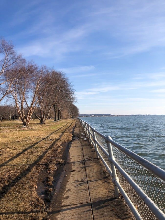 view of the water from hains point in dc