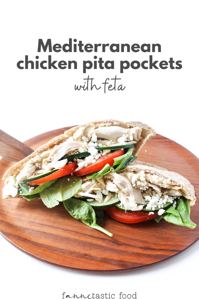 Mediterranean chicken pita pockets with feta