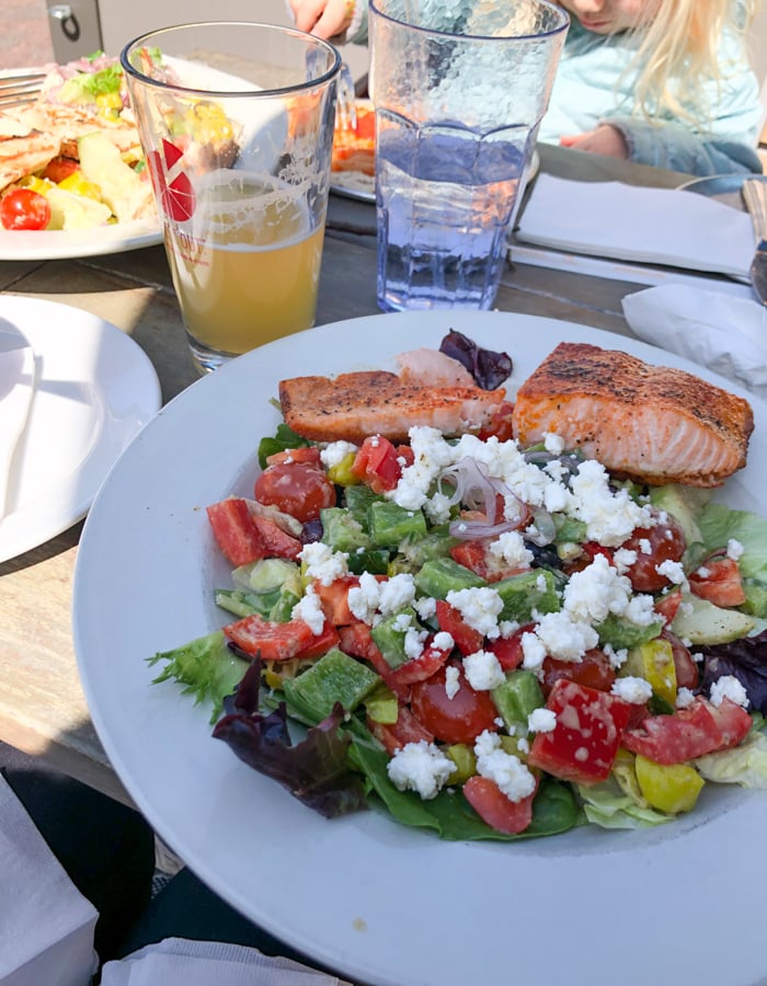 salmon greek salad