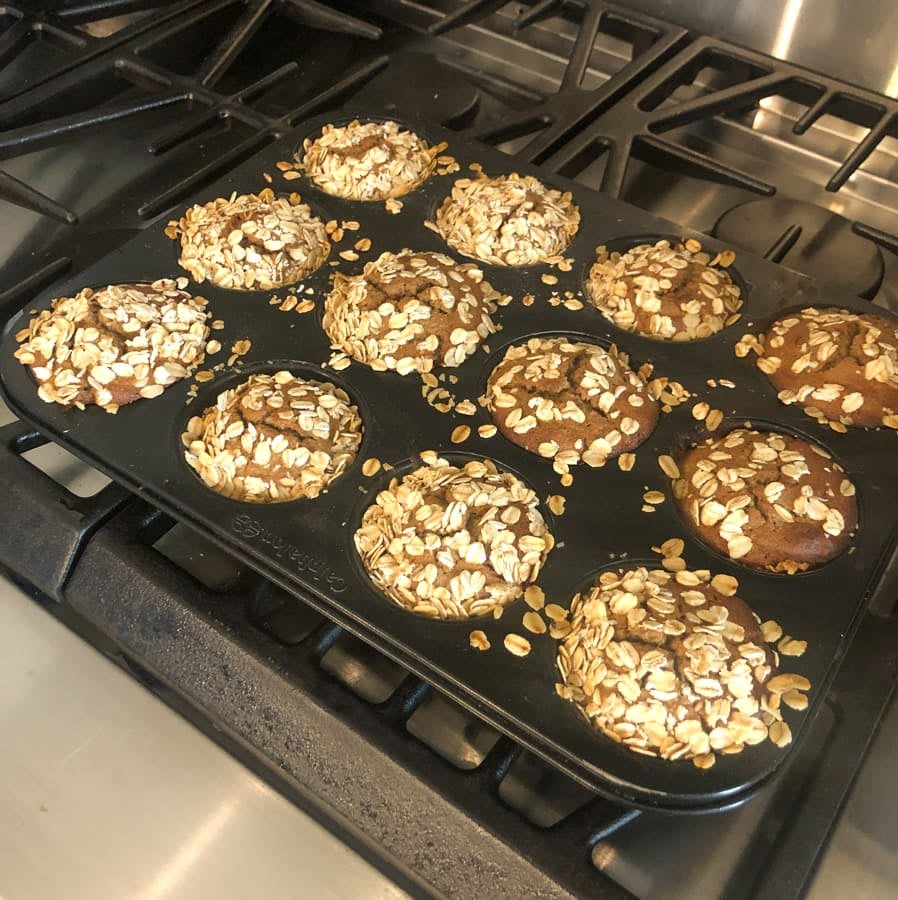 muffins with a ton of oats on top