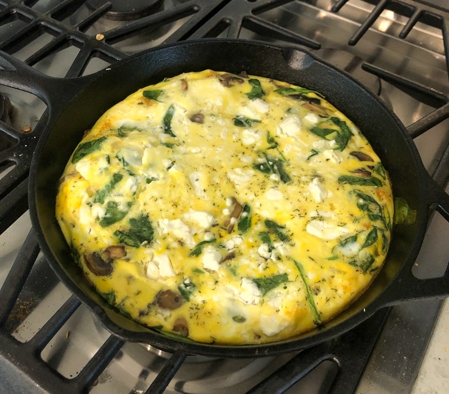 frittata with mushrooms spinach and feta