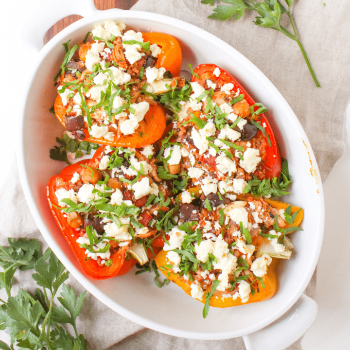 Mediterranean Stuffed Peppers with Chicken