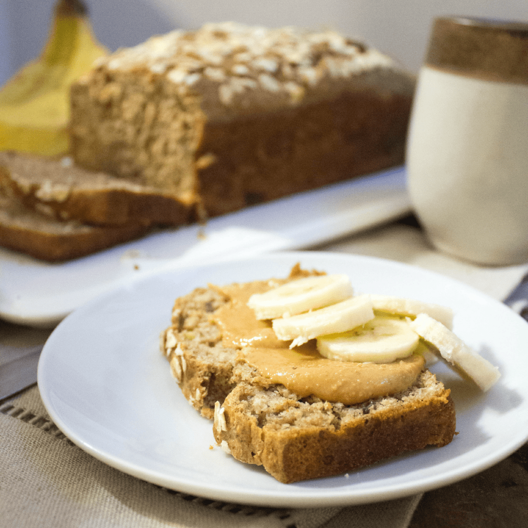 Healthy Peanut Butter Banana Bread (Whole Wheat)