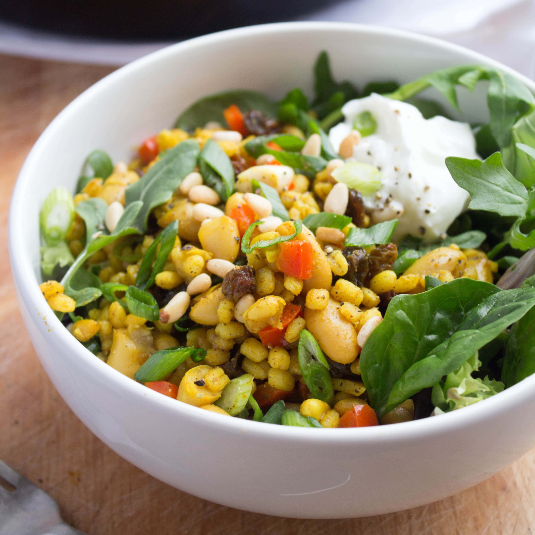 Spiced Pine Nut Barley Salad