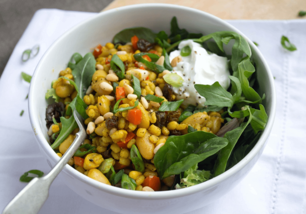 pine nut raisin barley salad