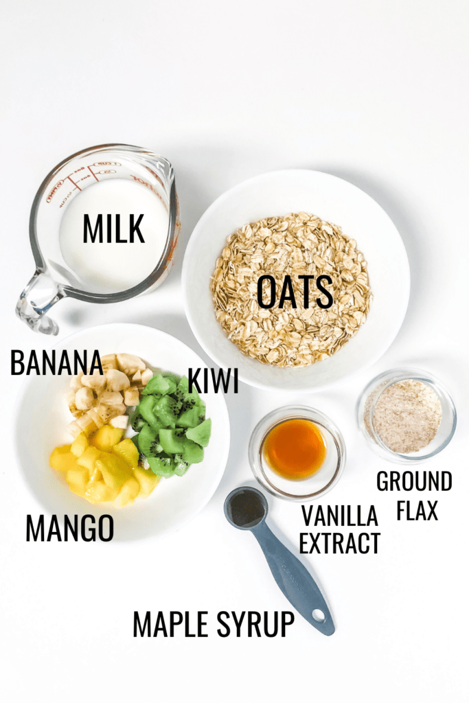 tropical overnight oats ingredients