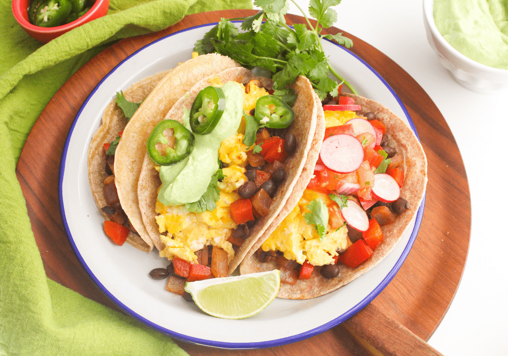 meatless veggie breakfast tacos