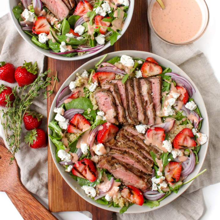 Grilled Steak and Strawberry Salad with Goat Cheese