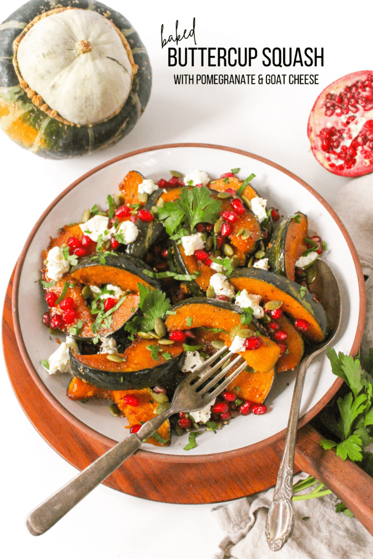 Easy Baked Buttercup Squash with Goat Cheese (Fall Side Dish