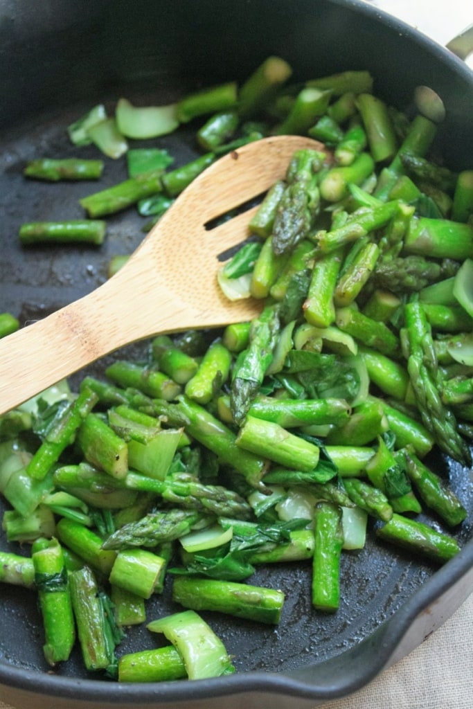 sauteed vegetables in a skillet