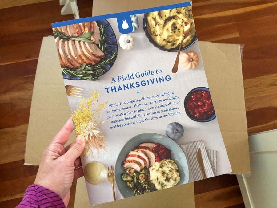 Blue Apron thanksgiving instructions card