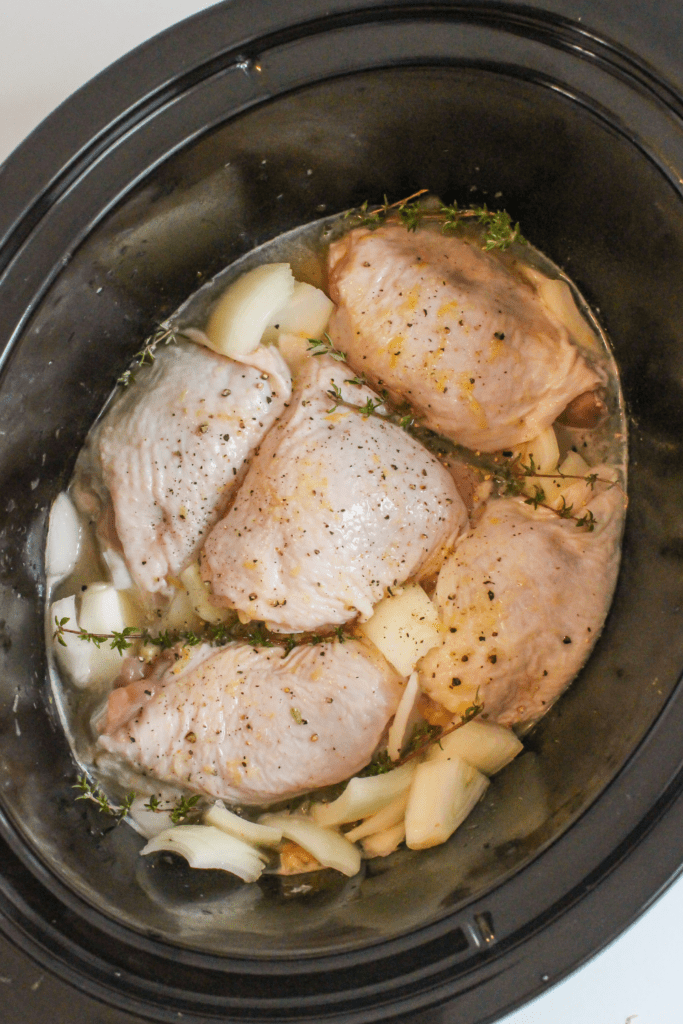 chicken thighs in a crockpot