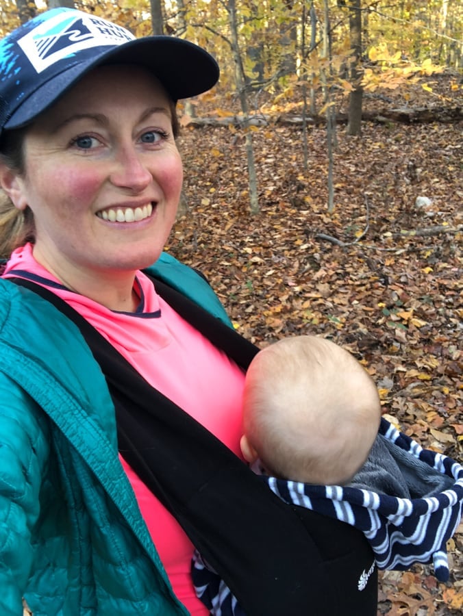 hiking with a baby carrier