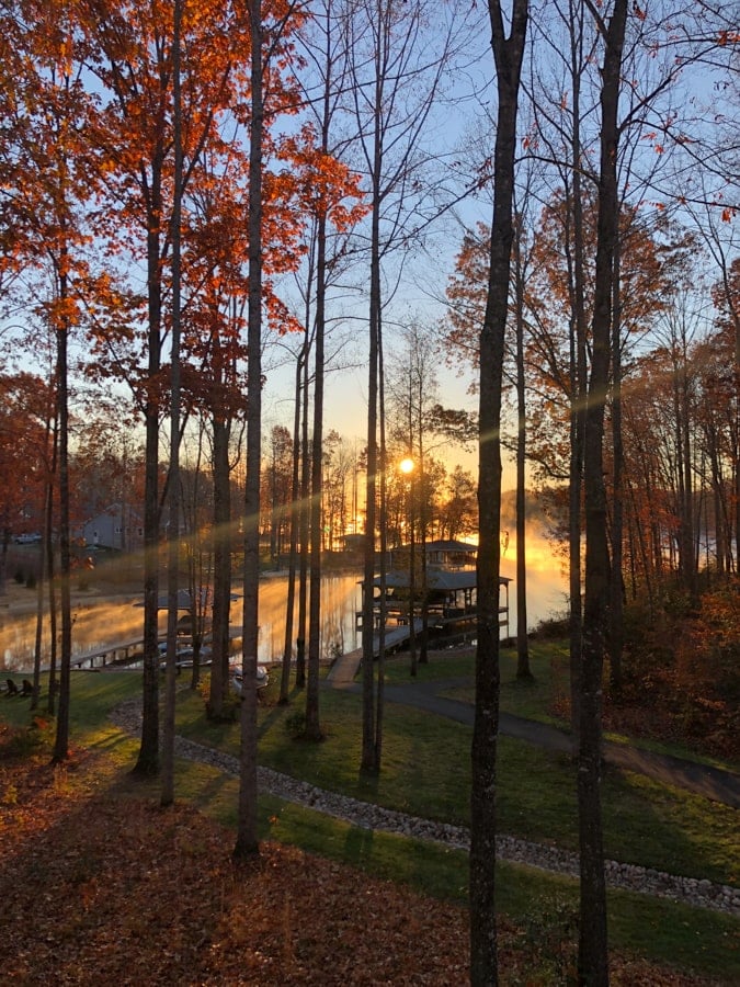 sunrise over lake anna in november