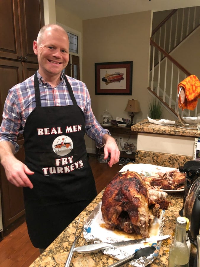 real men fry turkeys apron