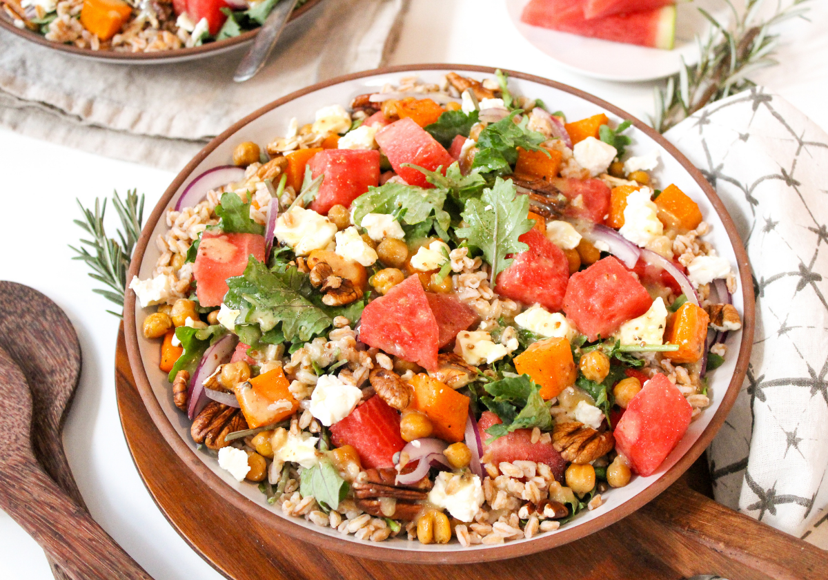 watermelon harvest salad in a bowl
