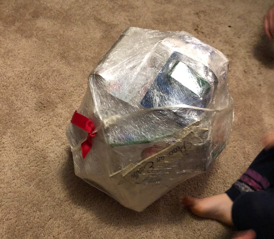 saran wrap ball gift game