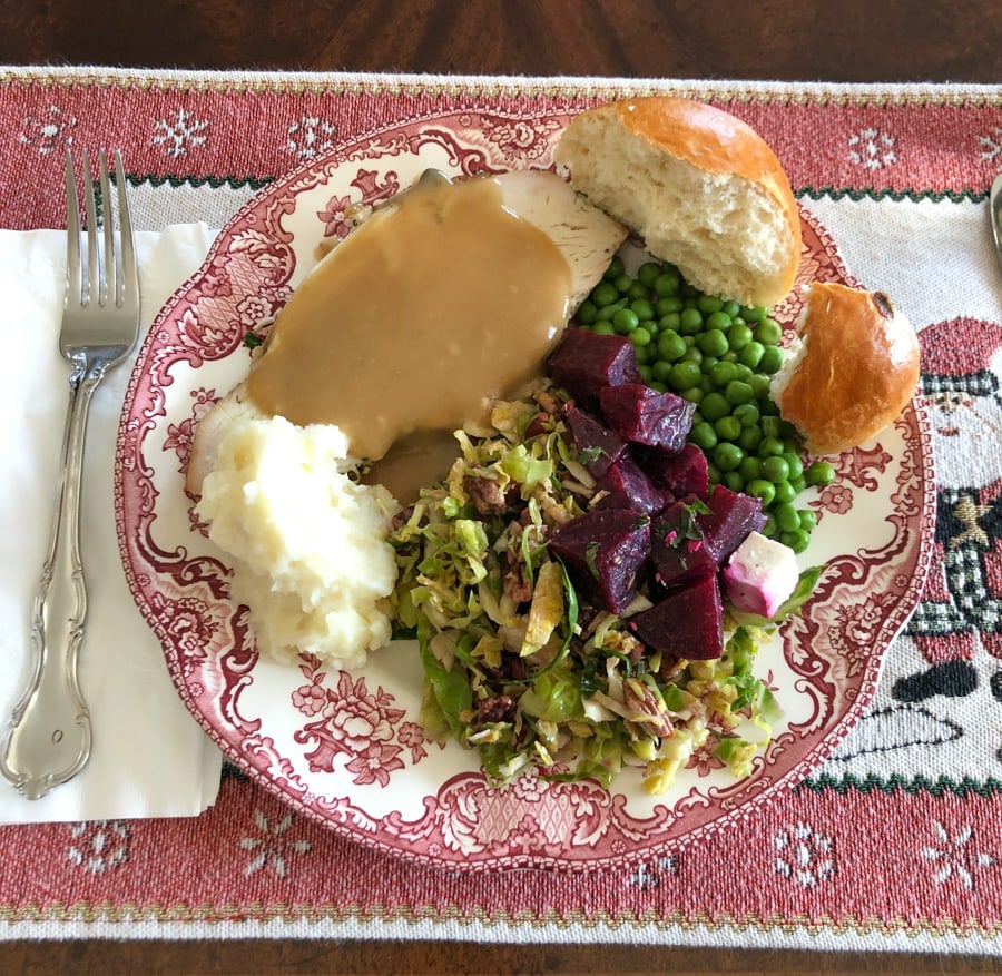 christmas lunch on a plate