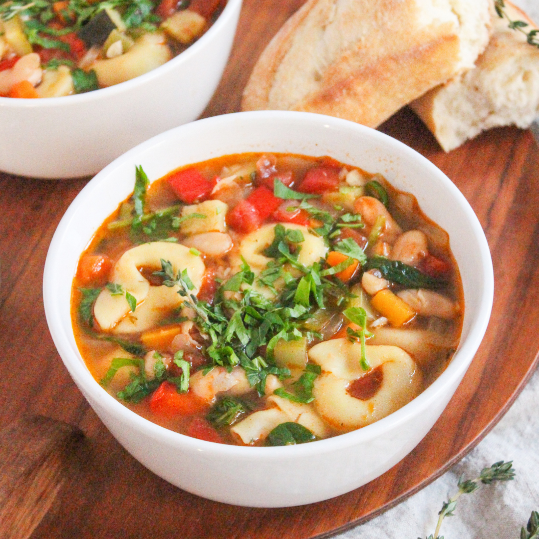 Vegetarian Tortellini Soup (Instant Pot + Stovetop)