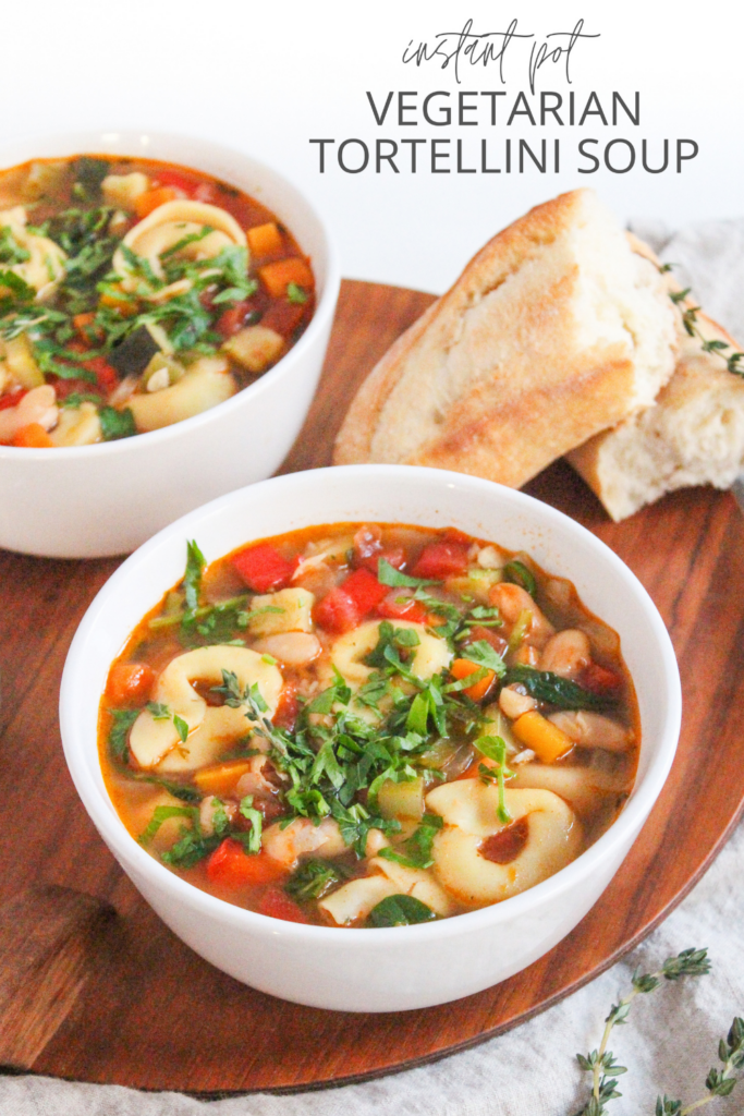 Instant Pot vegetarian tortellini soup