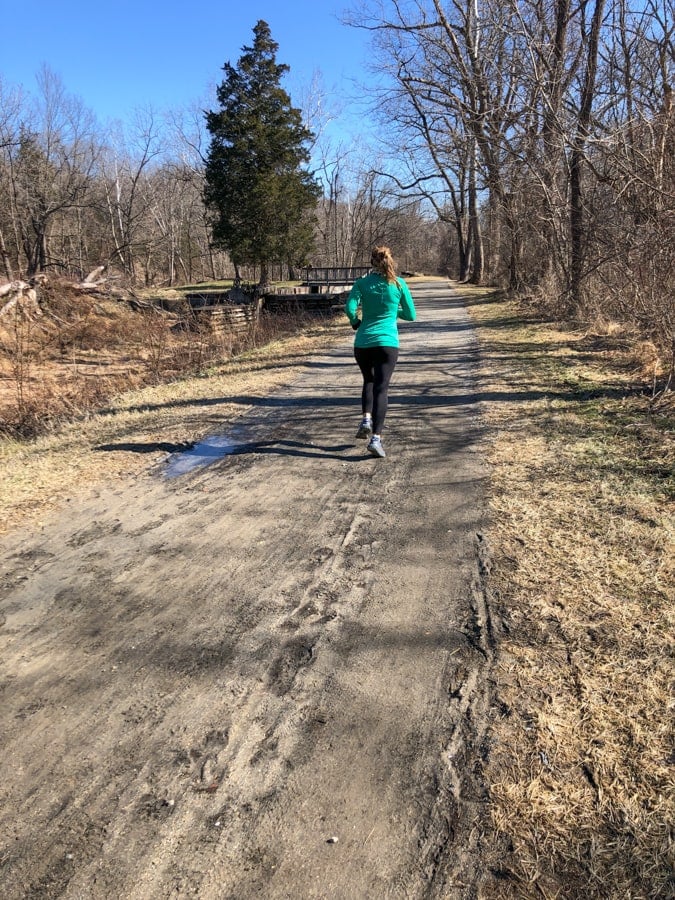 running on the c&o canal trail in maryland