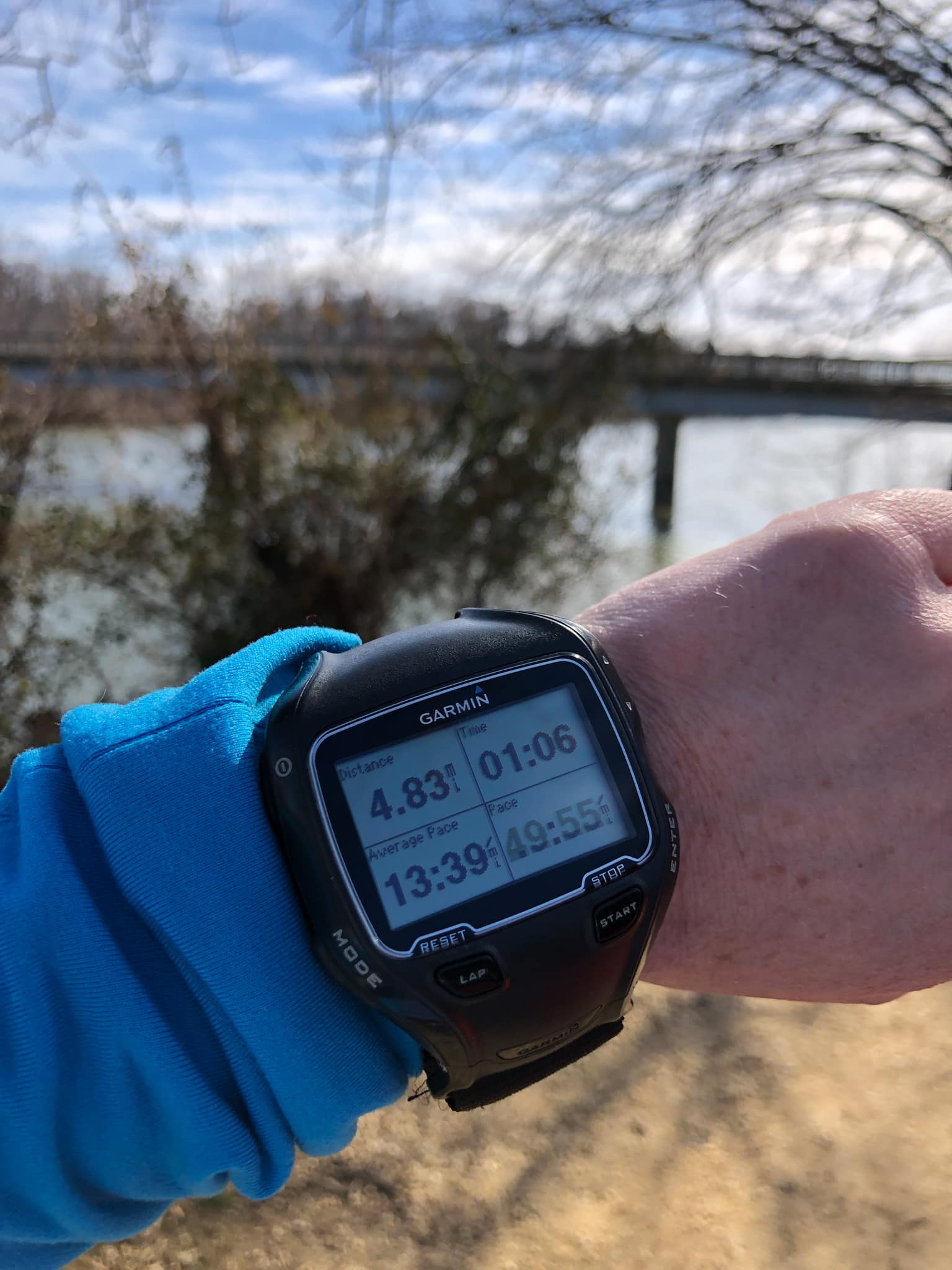 picture of garmin watch after a run