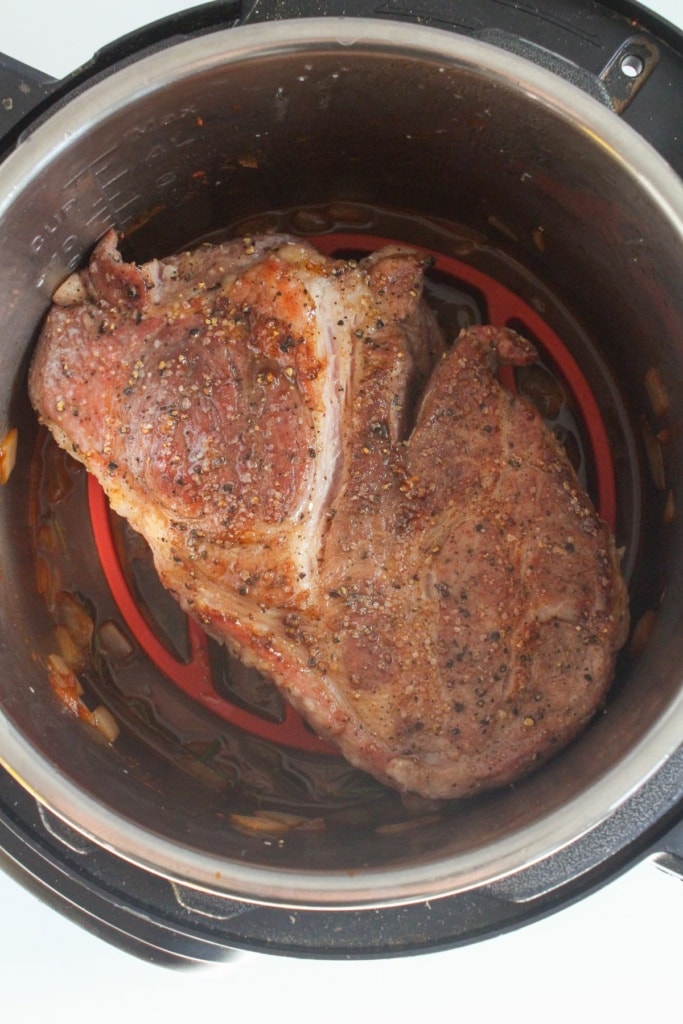 seared pork butt in an Instant Pot