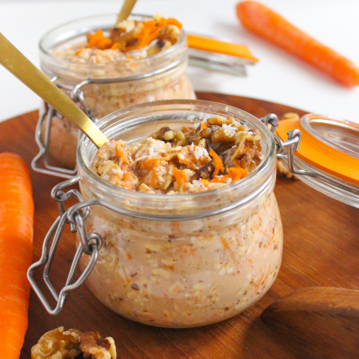Carrot Cake Overnight Oats with Coconut Milk