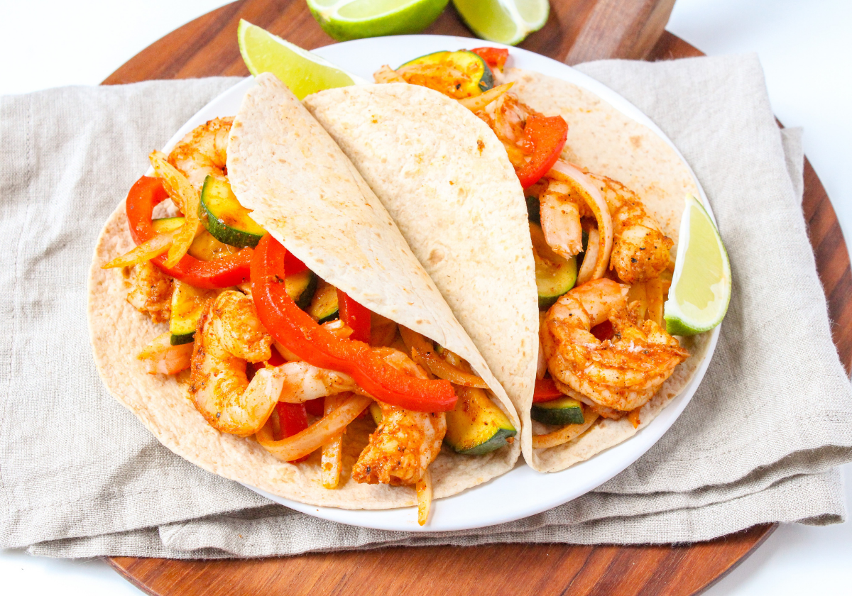 shrimp fajitas on a plate