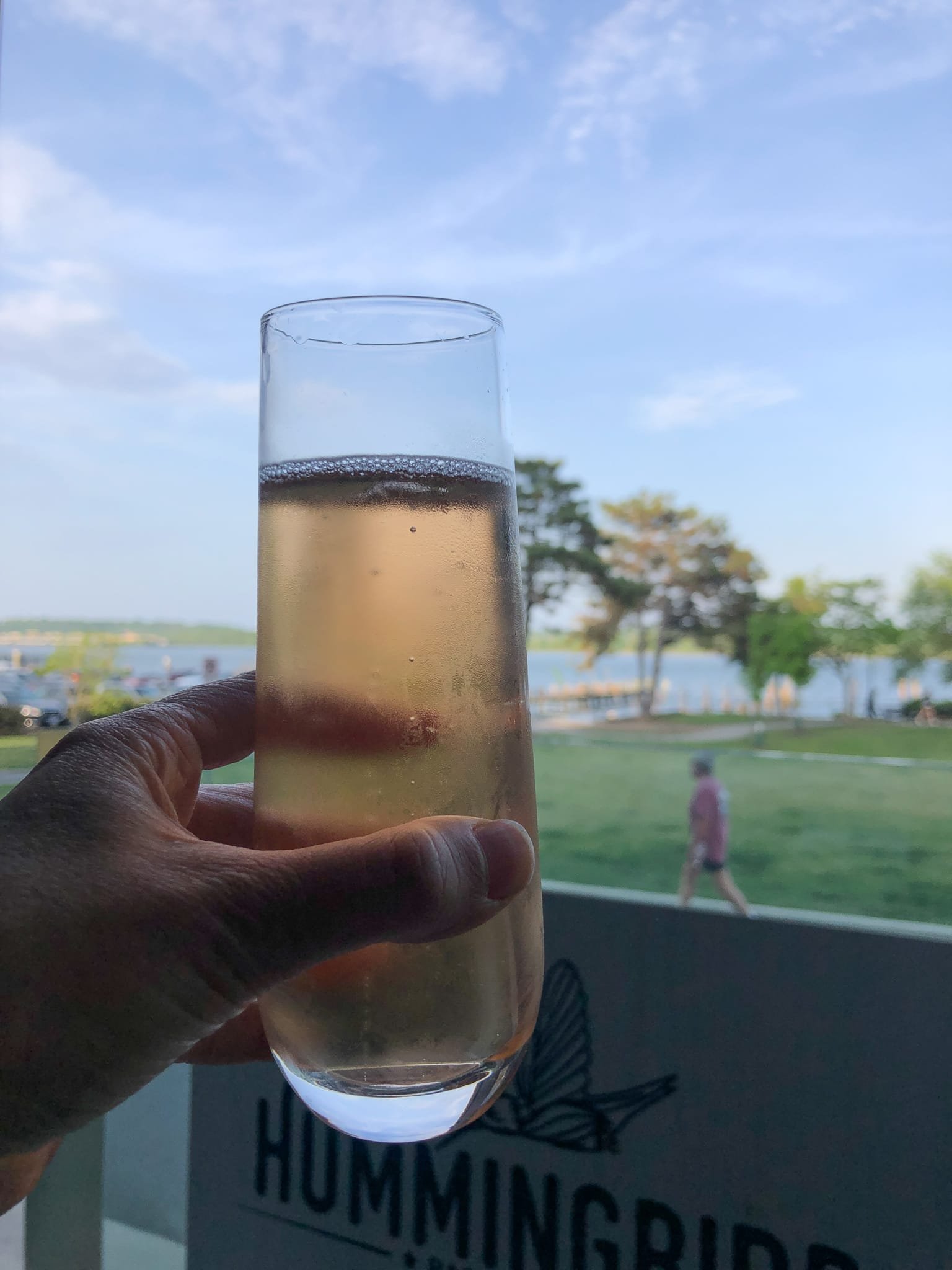 prosecco with a view of old town waterfront