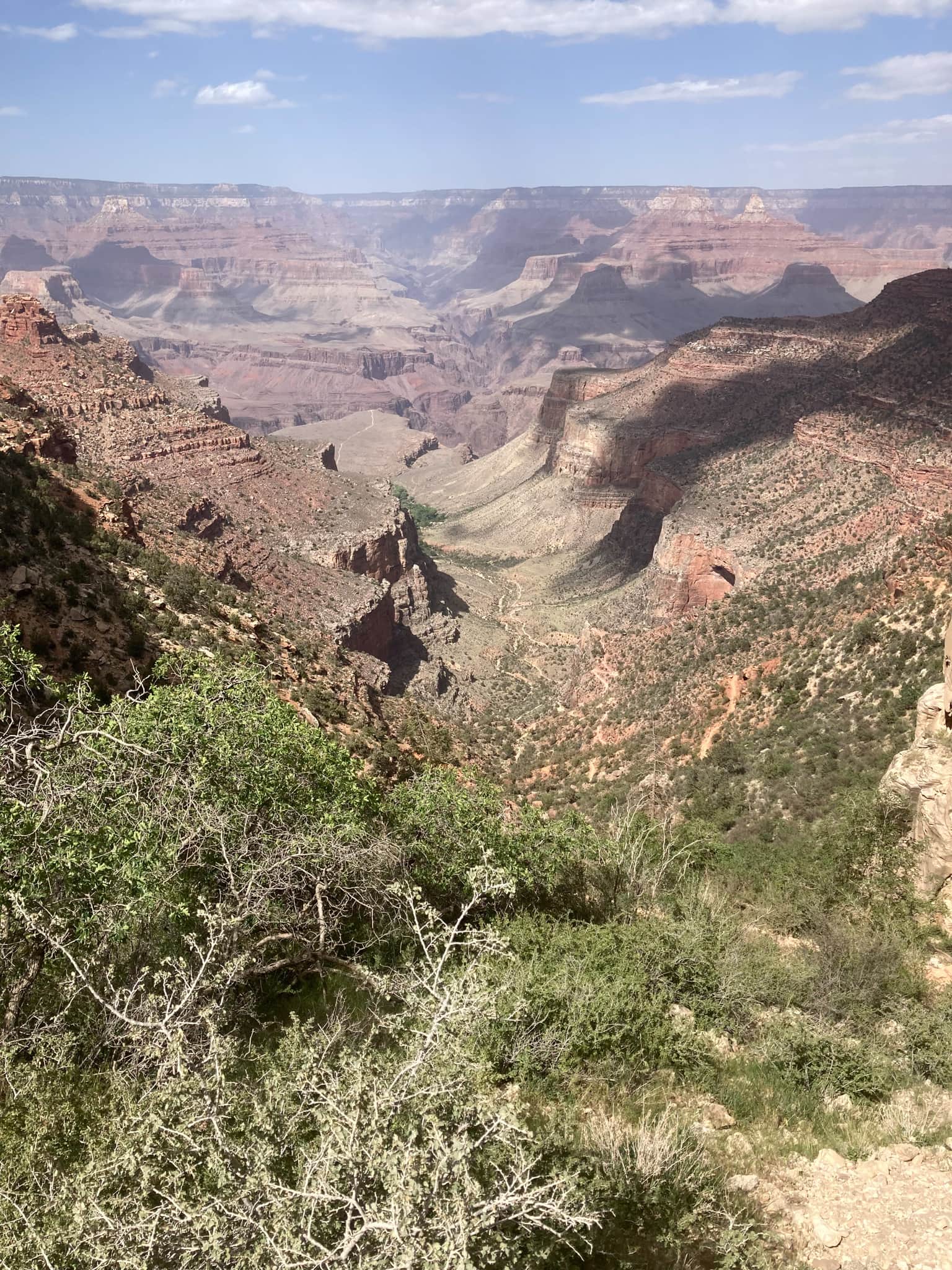 grand canyon view from phantom ranch hike