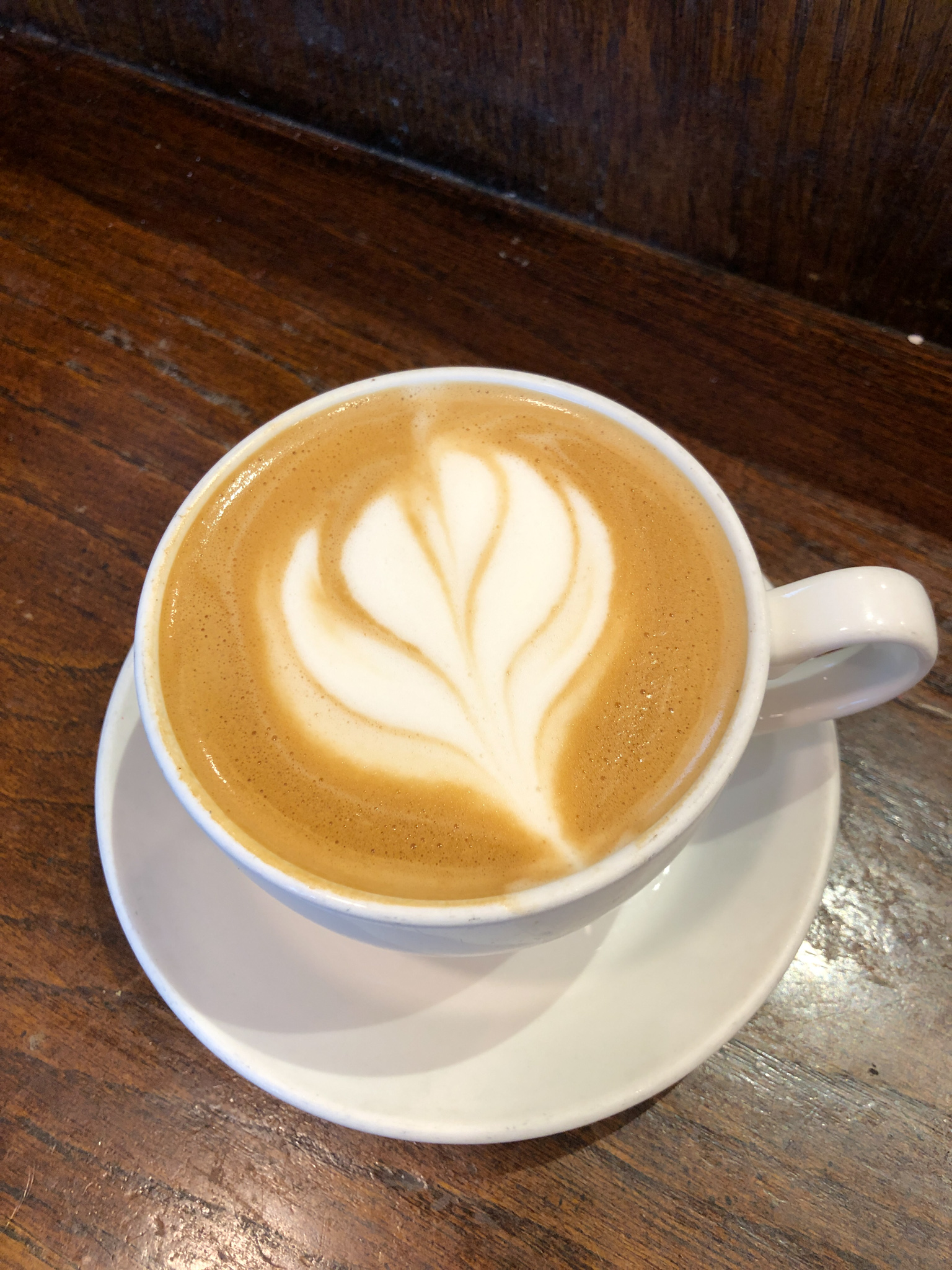 latte with foam art.