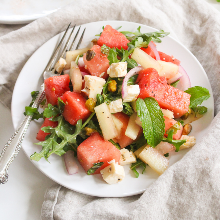 Watermelon Rind Salad with Feta