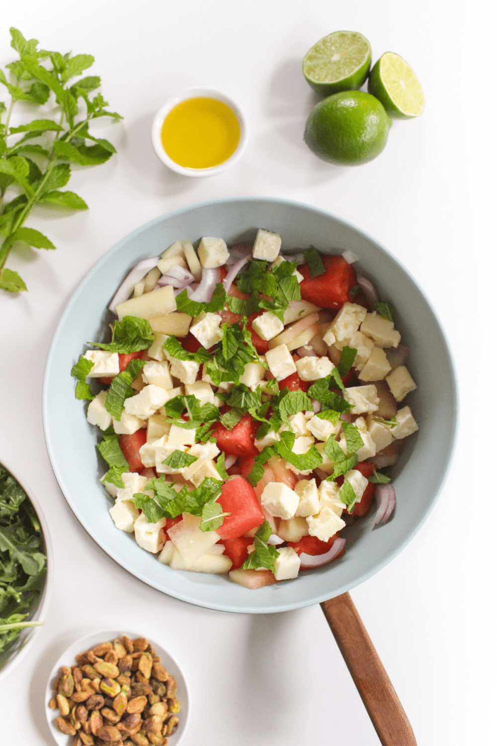 salad ingredients in a large bowl