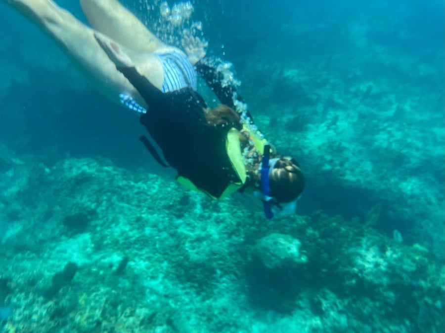 swimming underwater in turks and caicos