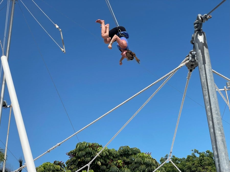 backflip off the trapeze at club med turkoise