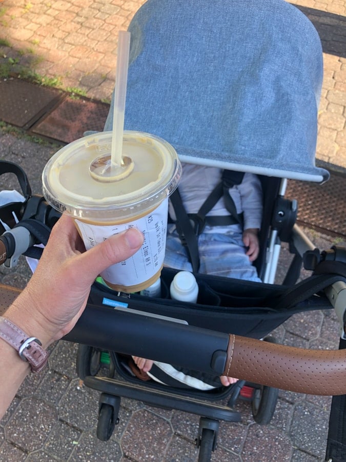 iced latte with a stroller