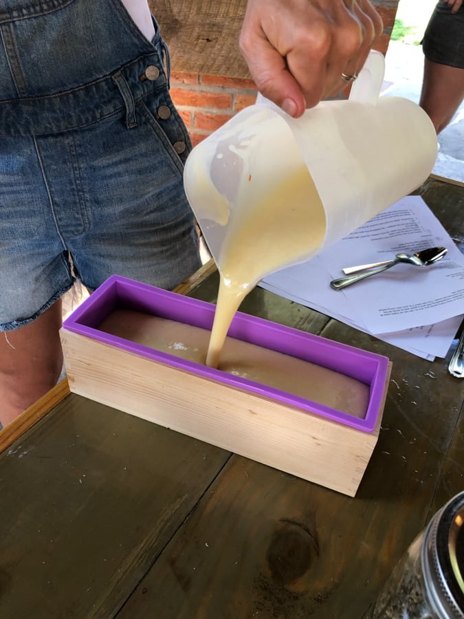 making homemade soap