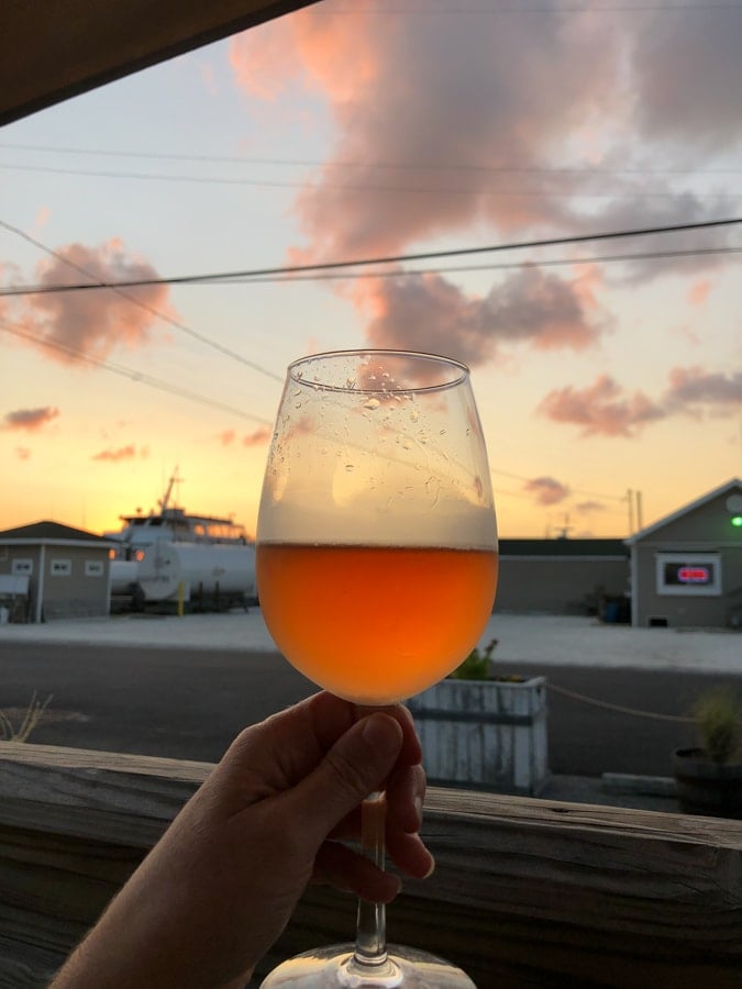 sparkling rose with a sunset
