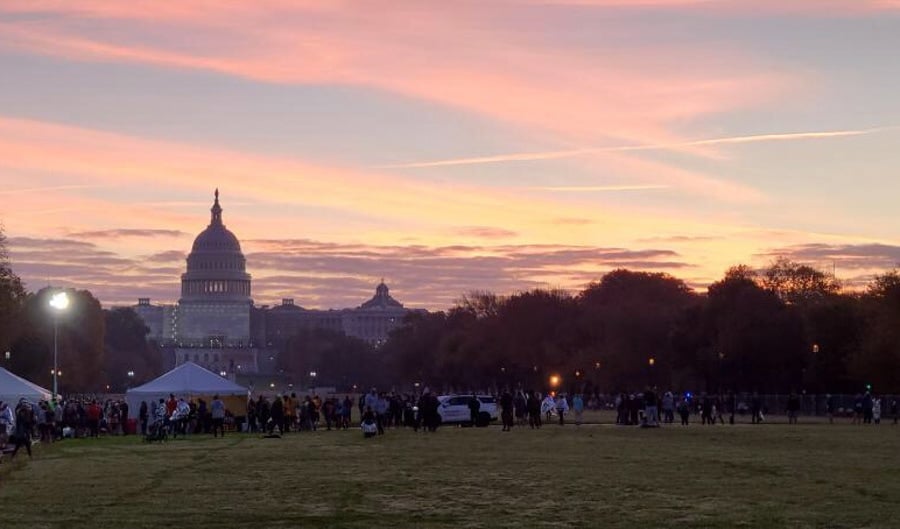 sunrise over the US capitol