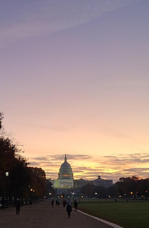 sunrise with the US capitol