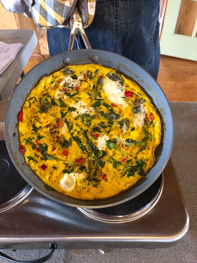 a frittata in a pan