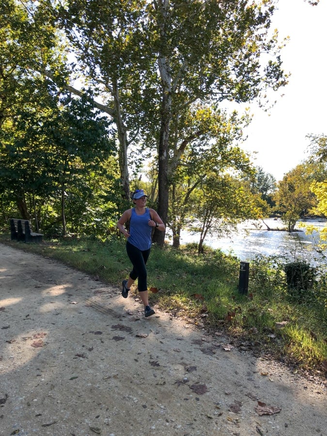 anne mauney running on c&o canal trail