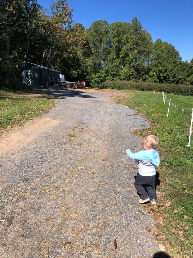 toddler running away