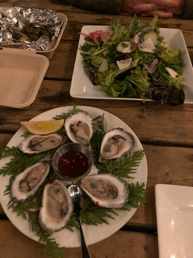 oysters from sweet pea cafe in bar harbor