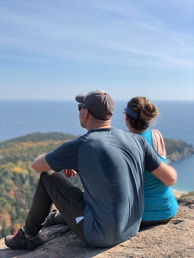 taking in the view at the top of the beehive hike