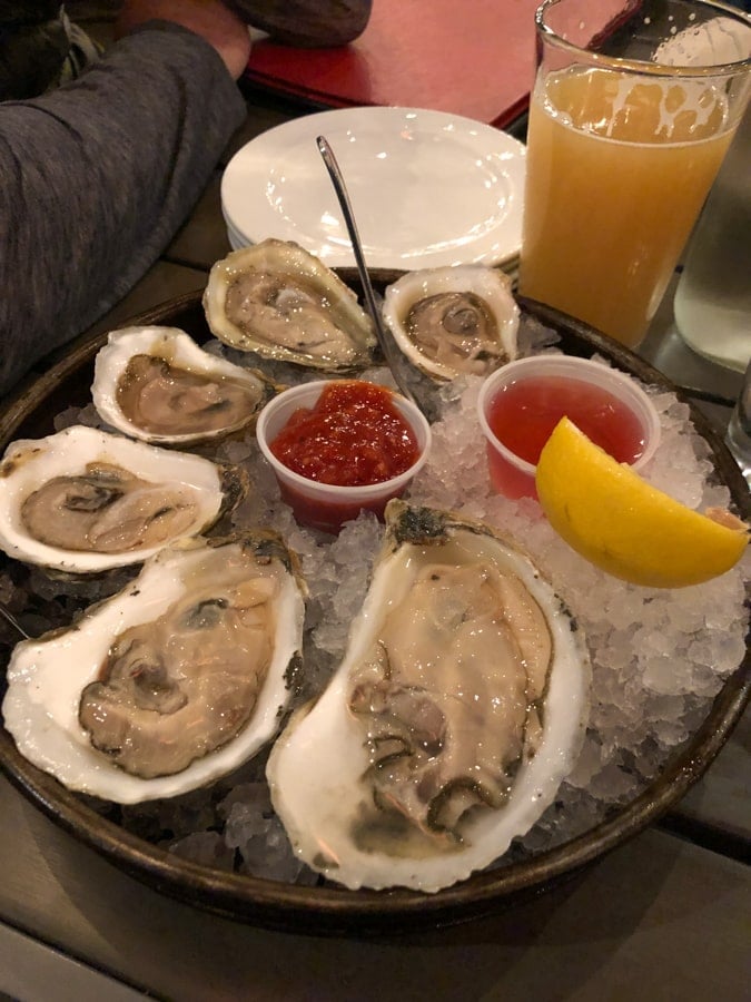 oysters from Blaze brewing in camden, maine
