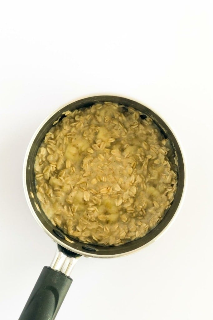 pumpkin oatmeal in a saucepan